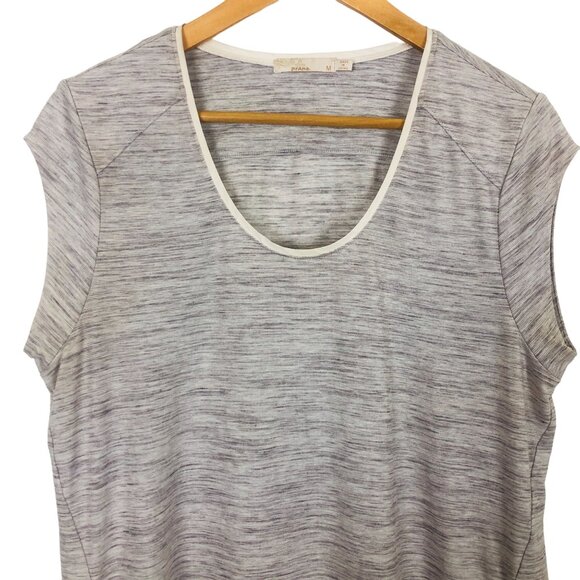 prAna Women's Everett Top Sz Medium Soft Spun Short Sleeve Gray Athleisure - Picture 2 of 7
